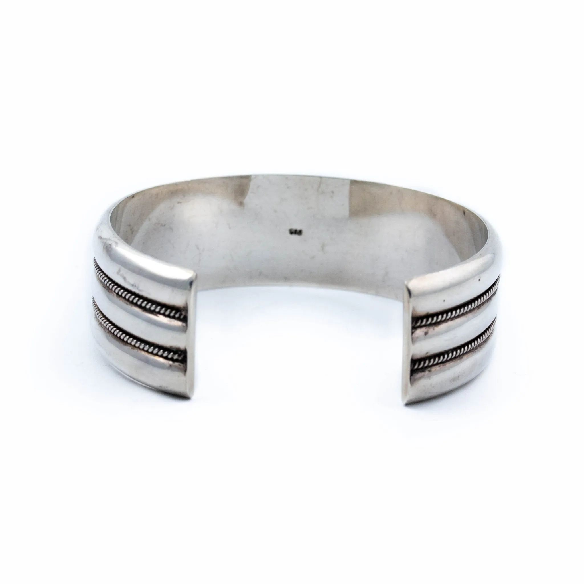 Ribbed Sterling Silver Cuff