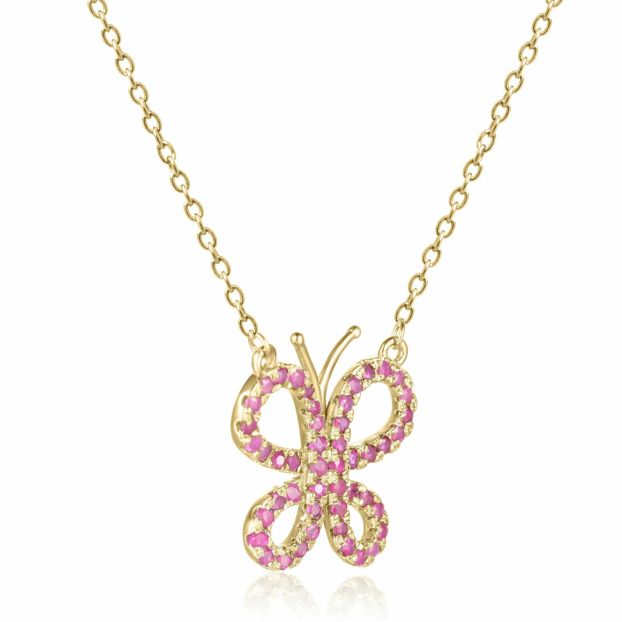 Ruby Butterfly Necklace