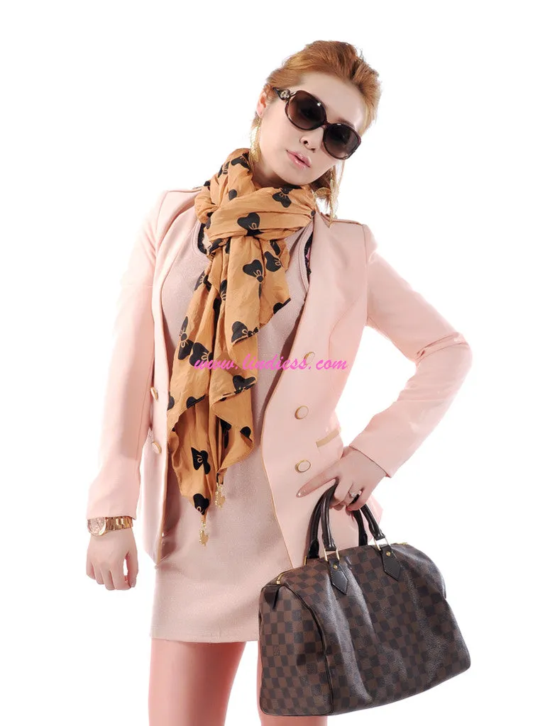 SILK BOWS SCARF - COPPER ORANGE