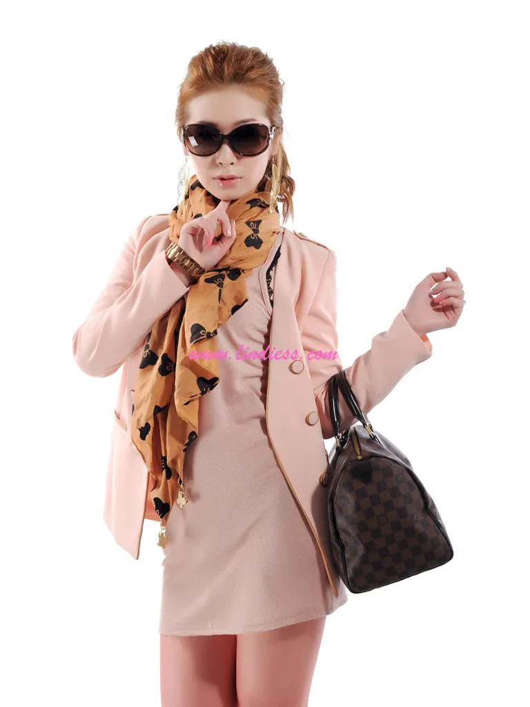 SILK BOWS SCARF - COPPER ORANGE