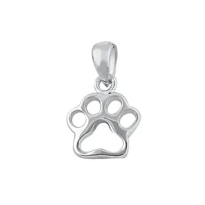 Sterling Silver Paw Pendant Necklace