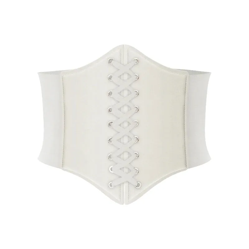 Trendy Faux Leather Elastic Corset Belt