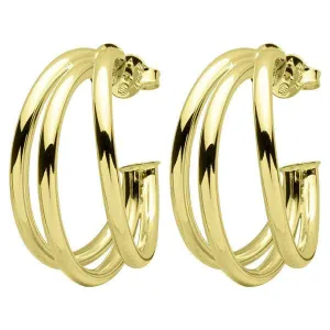 Triple Claire Hoop Earrings - Shiny Gold