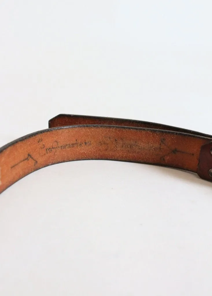 Vintage 1970s Craftmasters of Nantucket Scrimshaw Butterfly Belt