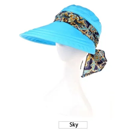 Wide Brim with Sun Hat with Bandana